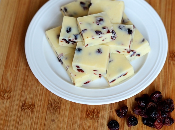 White Chocolate & Cranberry Fudge