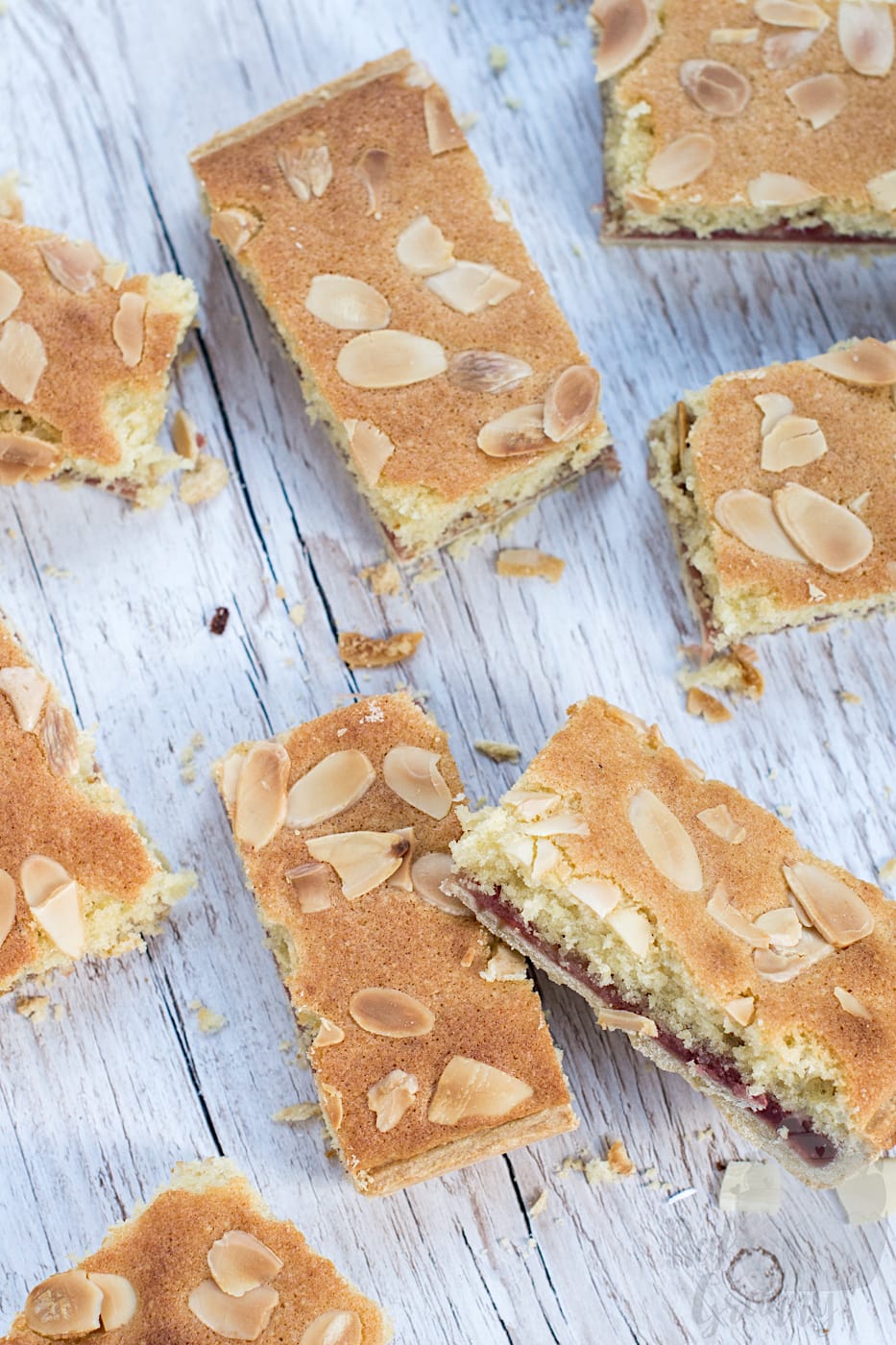 Almond Slice recipe, similar to Cherry Bakewells but in a traybake form.