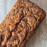 Banana Nutella Loaf recipe from Baking with Granny. Sweet banana bread swirled with nutella. The perfect mid-morning snack.