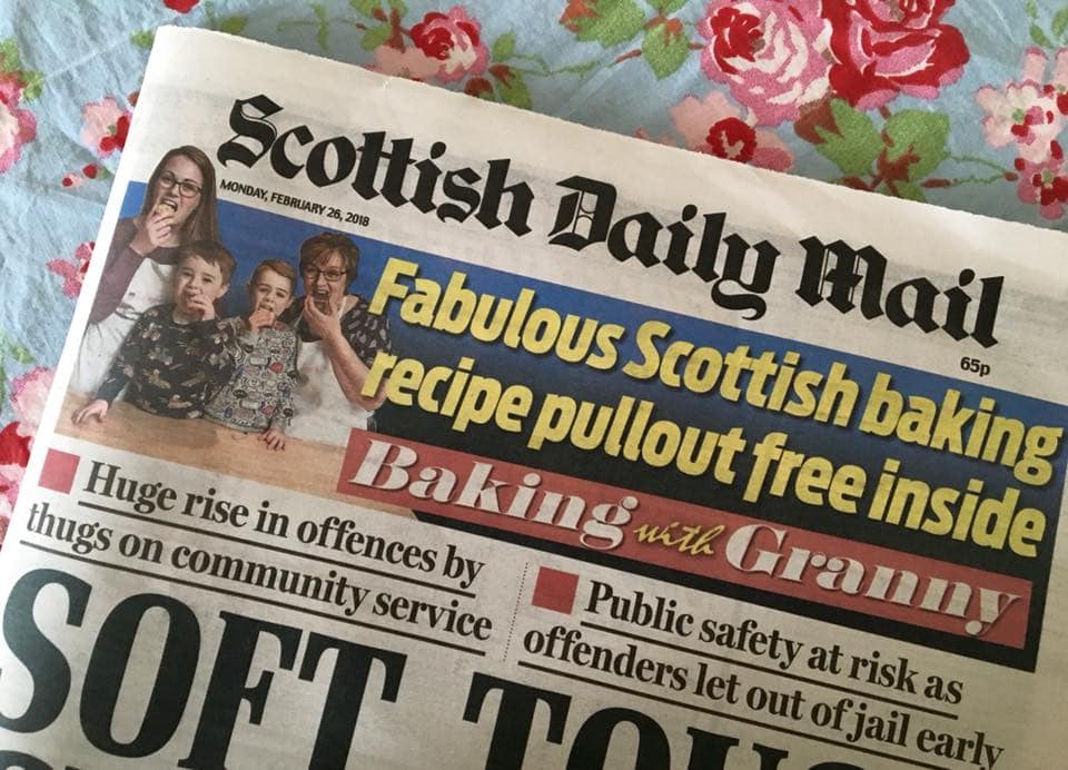 Baking with Granny feature in the Scottish Daily Mail newspaper.