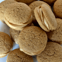 Coffee Kiss biscuits recipes from Baking with Granny. Easy coffee biscuits, sandwiched with coffee buttercream.