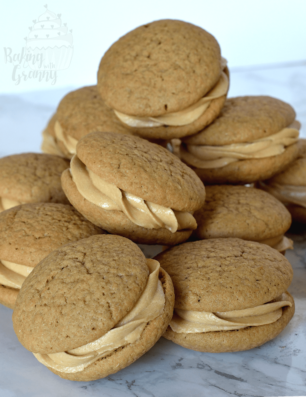 Coffee Kisses biscuits recipe. Small coffee flavoured biscuits, sandwiched together with sweet coffee flavoured buttercream.