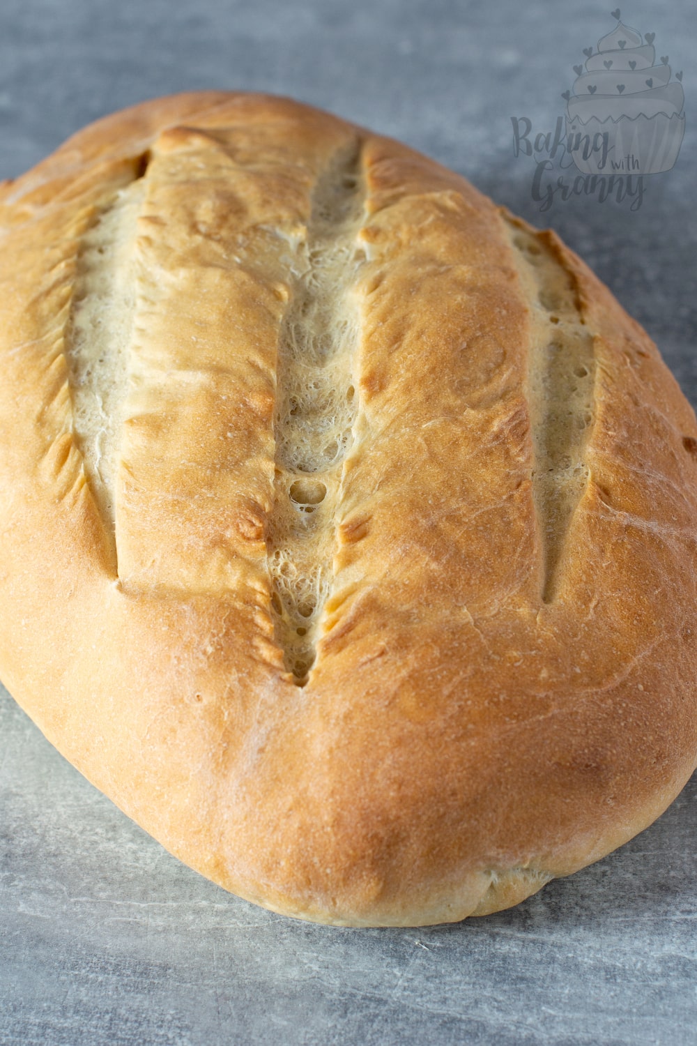 Easy bread recipe from Baking with Granny. Versatile bread dough recipe, perfect for loafs, rolls and baguettes.