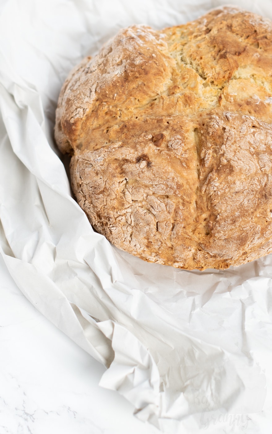 Soda bread loaf, from traditional Irish recipe.