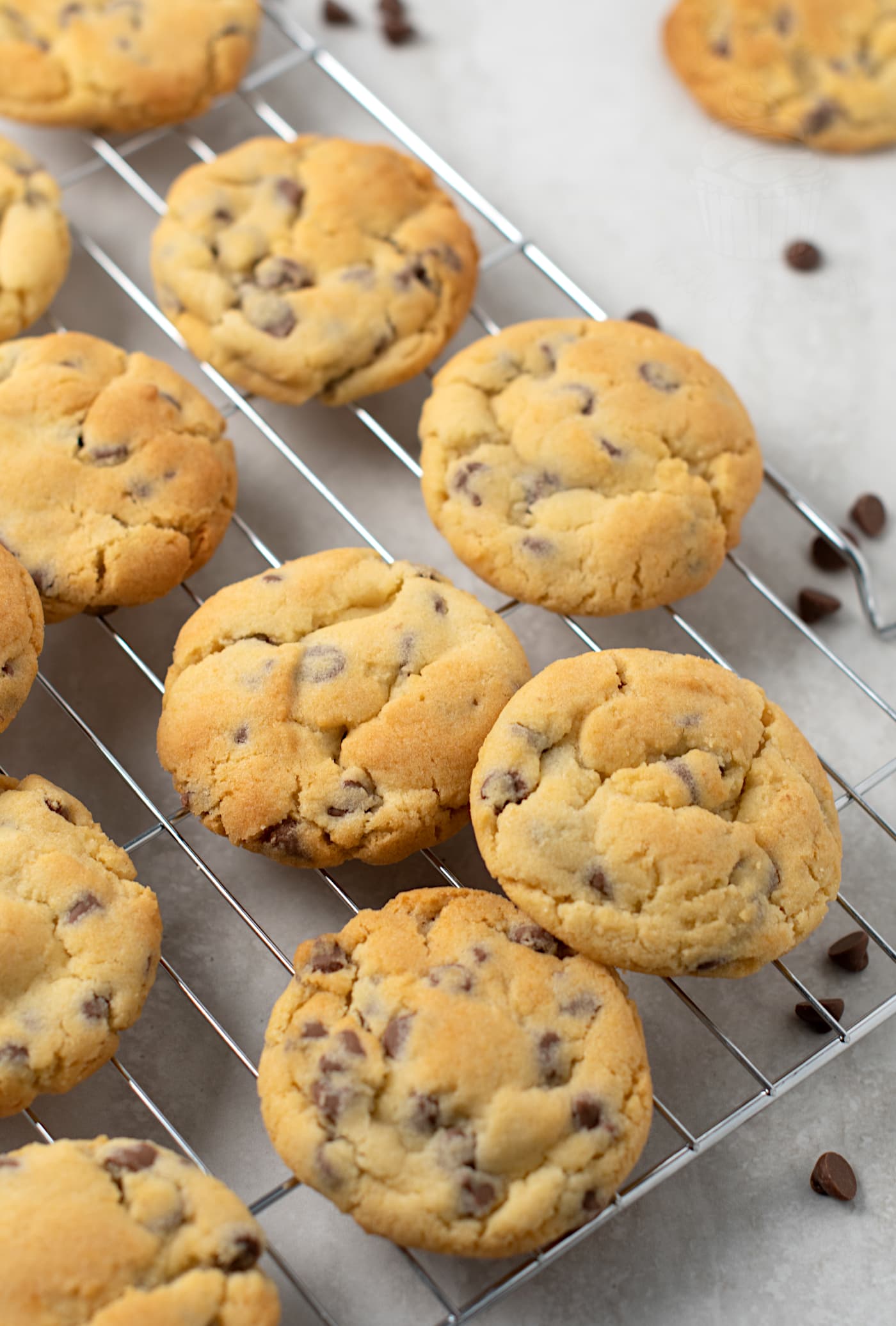 Choc Chip Cookies from Baking with Granny. Classic cookies, full of milk chocolate chips. Bonus points for this UK recipe also being an edible cookie dough!
