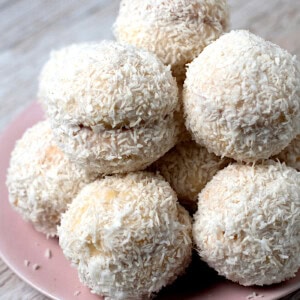 Scottish Snowballs recipe from Baking with Granny. Delightful little cakes, sandwiched with jam and rolled in coconut.