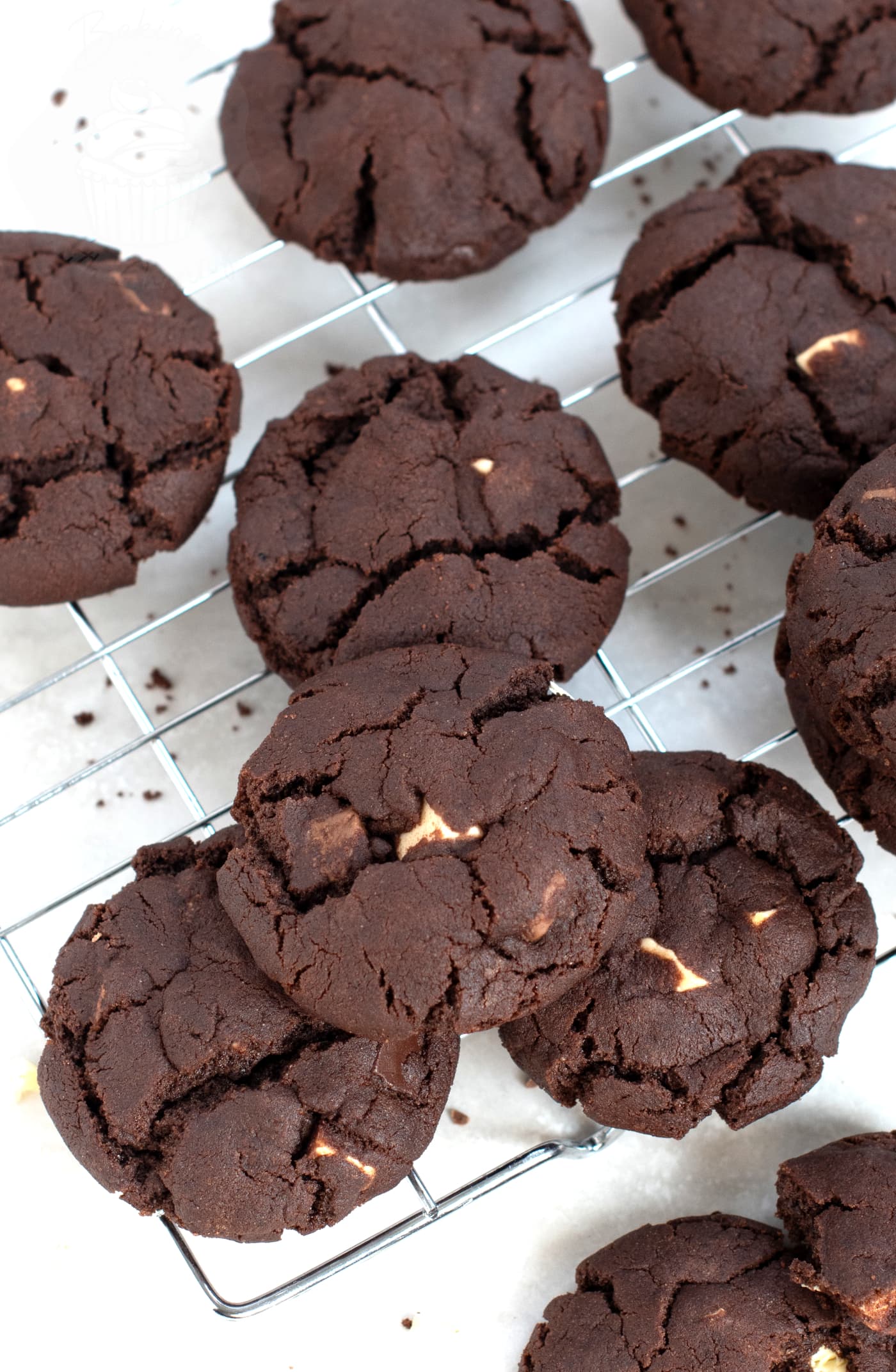 Triple Chocolate Cookies, with white chocolate, milk, chocolate and dark chocolate.