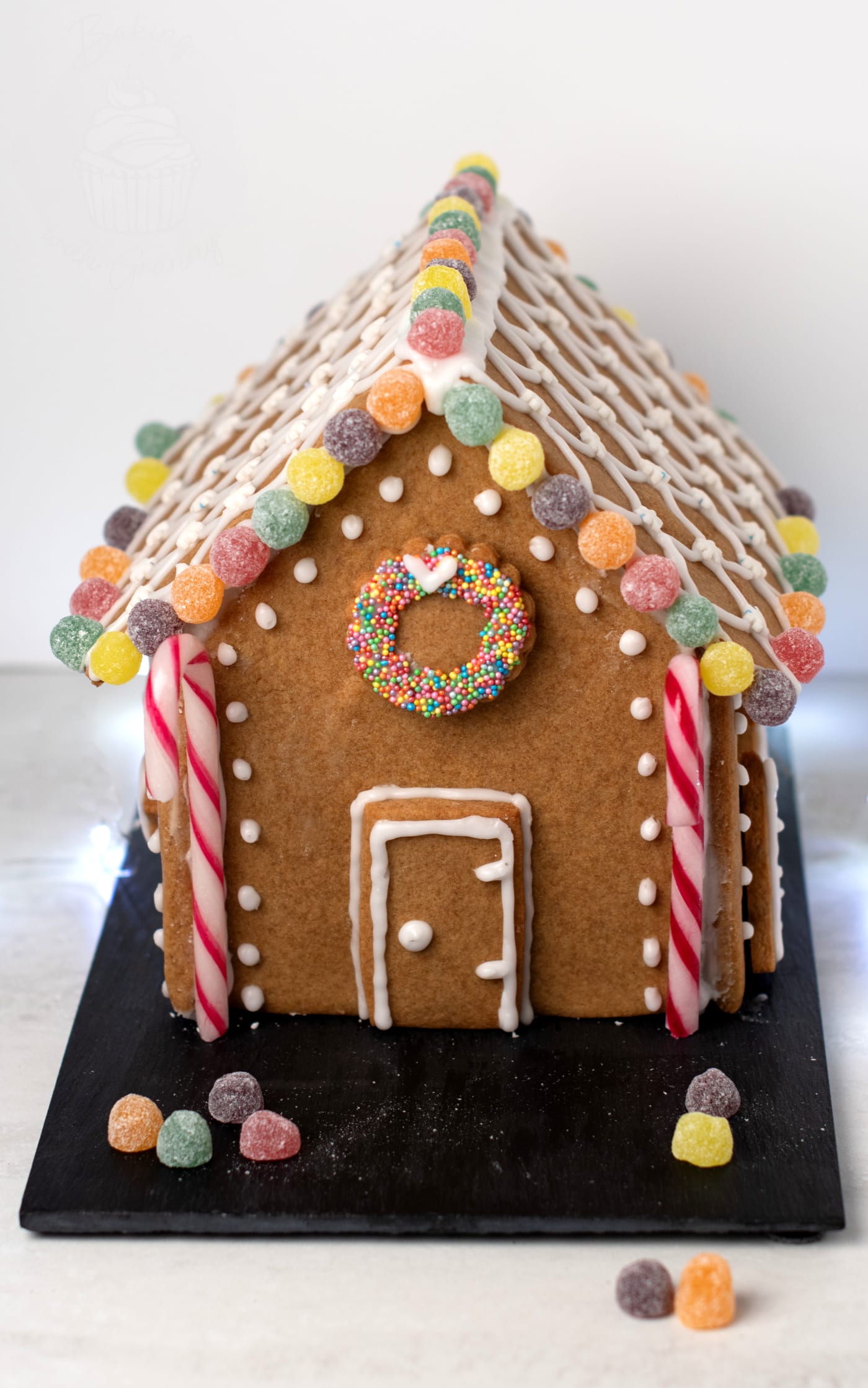 Gingerbread House recipe with print out template.