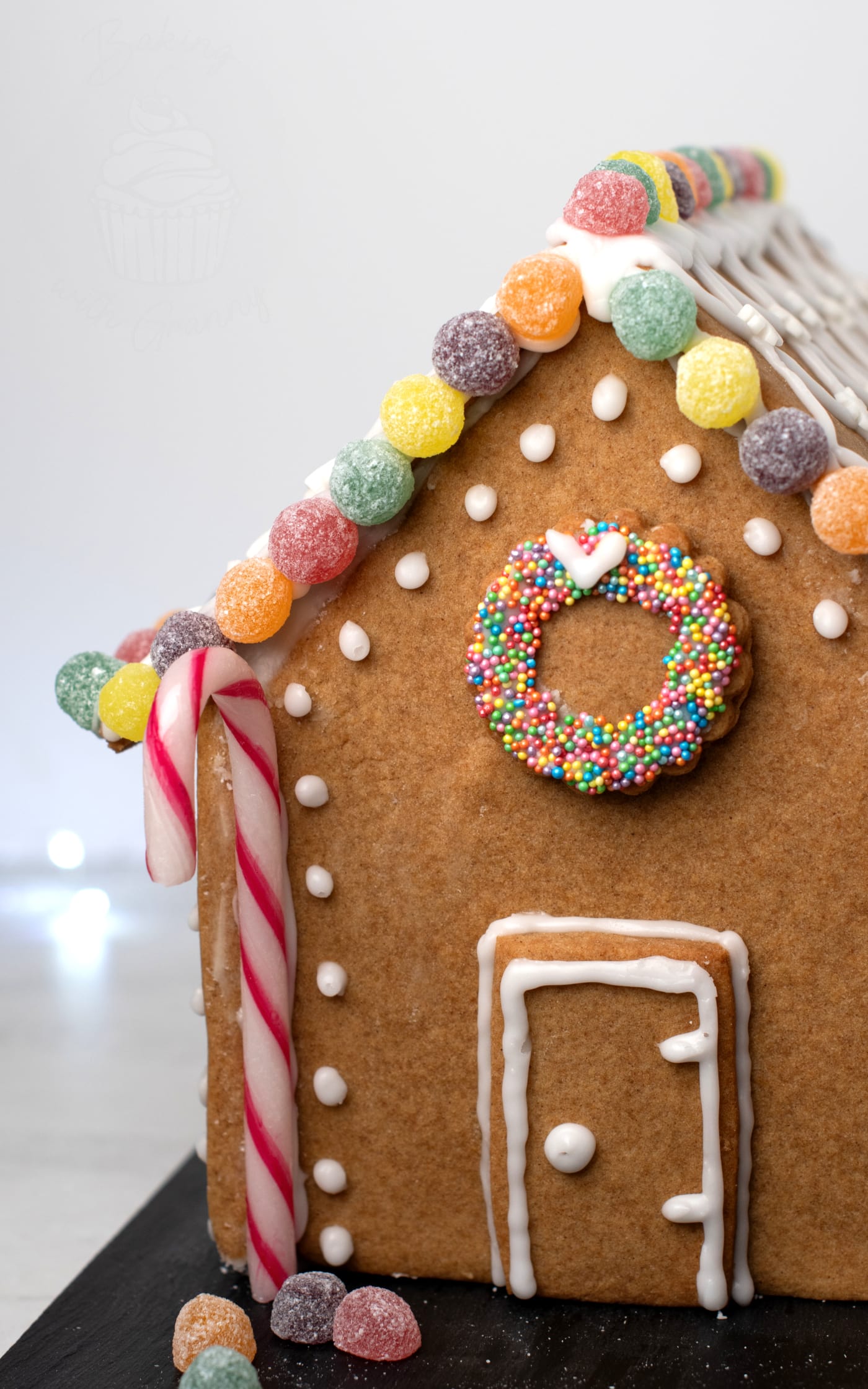 How to make a gingerbread house with UK recipe and free template.