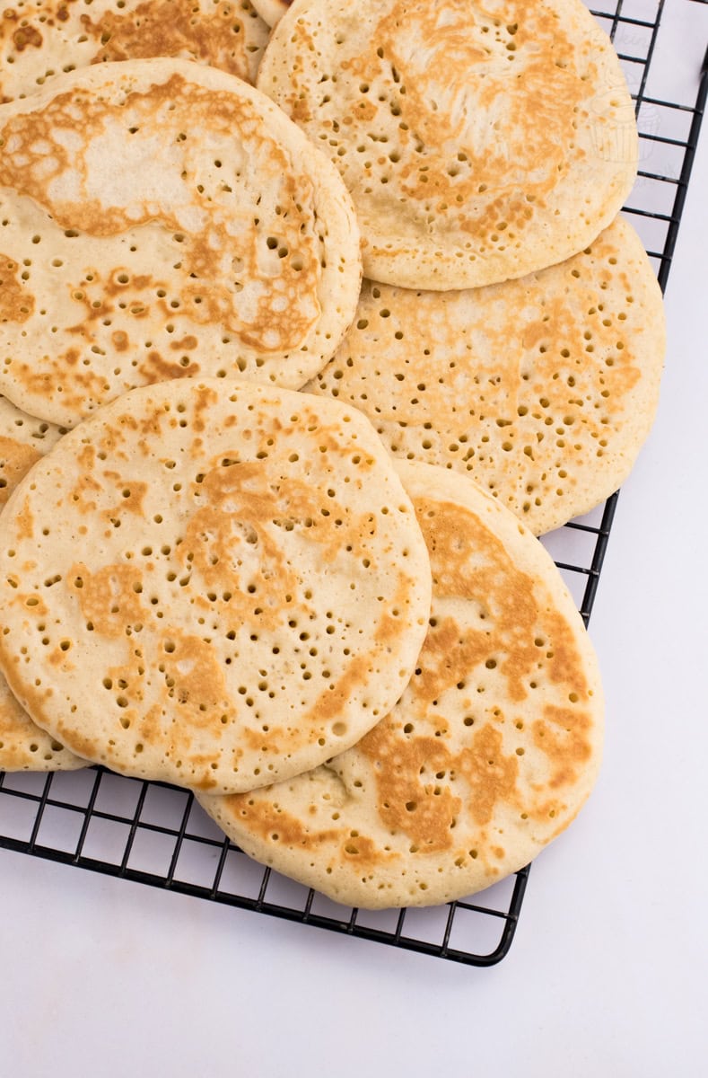 Easy homemade Scottish crumpets with a golden top and soft, spongy texture.