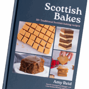 Front cover for the cookbook Scottish Bakes by Amy Reid.