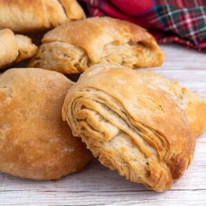 Traditional Scottish butteries with flaky, layered tops.